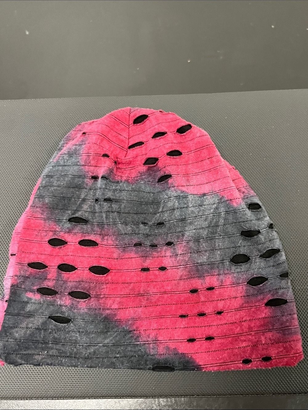 Women’s Black Gray and Red Beanie #1260